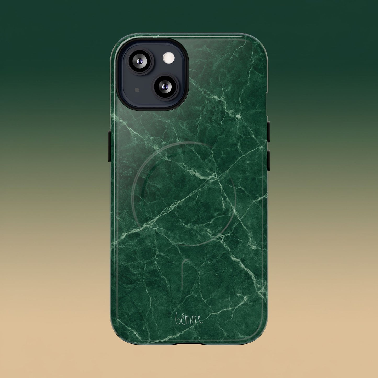 Coque magnétique résistante pour iPhone en marbre vert
