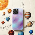 Benire phone case with galaxy design on a solar system diagram background.